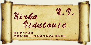 Mirko Vidulović vizit kartica